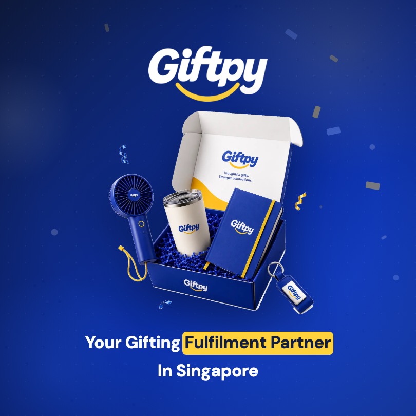 Giftpy gift box with corporate gifts being personalised — recipient names engraved and company logos printed